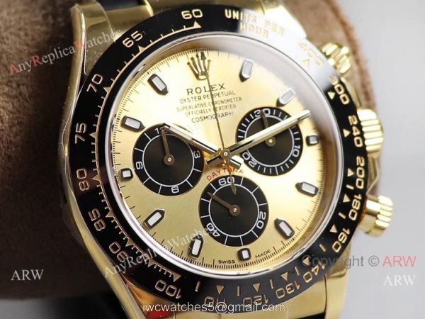 Noob Factory V3 Rolex Daytona Men Watch Gold Case Oysterflex Strap