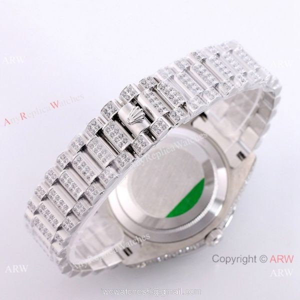 Rolex Day Date Green Dial Ice Watch Rolex Diamond Bezel Replica Watch