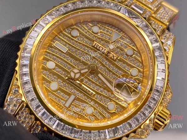 Swiss Quality Rolex GMT-Master II 116769 Ice Watch Replica Yellow Gold