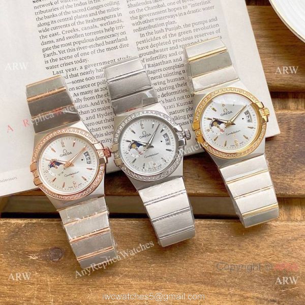 Copy Omega Constellation Moonphase Watch Stainless Steel 39mm