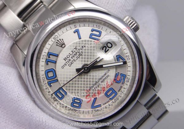 Rolex Datejust NEW Blue Arabic Markers Oyster watch 36mm