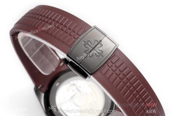 Swiss Grade Copy Patek Philippe Aquanaut Brown Rubber Strap Watch 40mm
