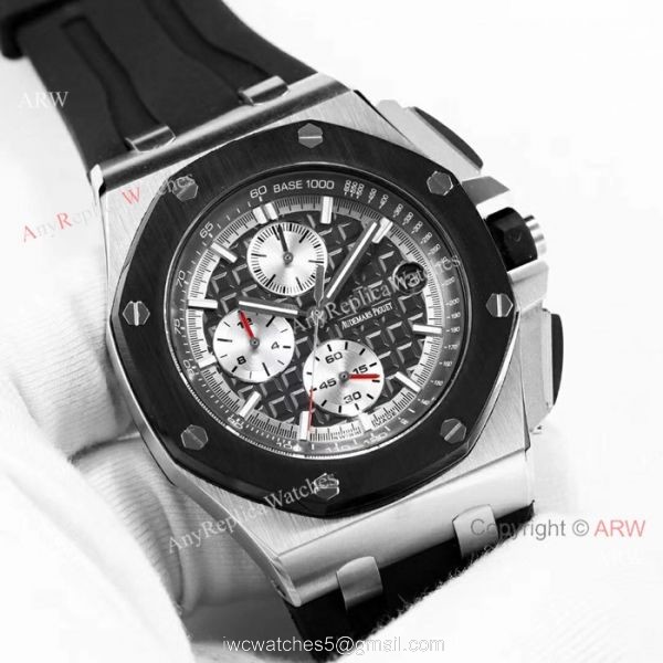 Solid Black AP Royal Oak Offshore 44mm Mens watch Audemars Piguet Knock off Wholesale