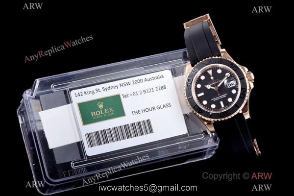 Rolex YachtMaster Rose Gold Replica Watch AR Factory/904L/Swiss 2836