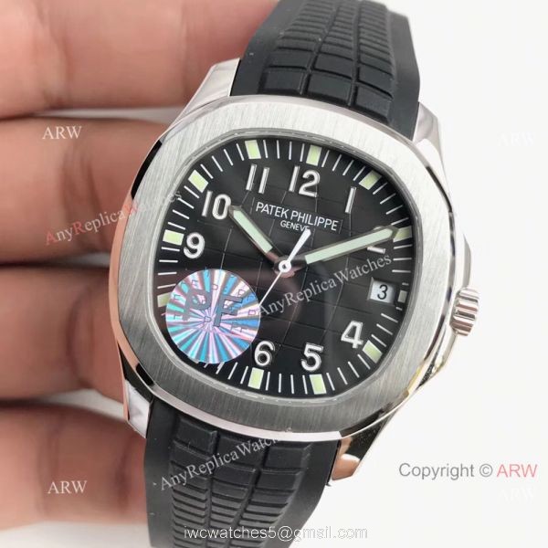 Best Replica Patek Philippe Aquanaut Ss Black Dial Watch Swiss Grade