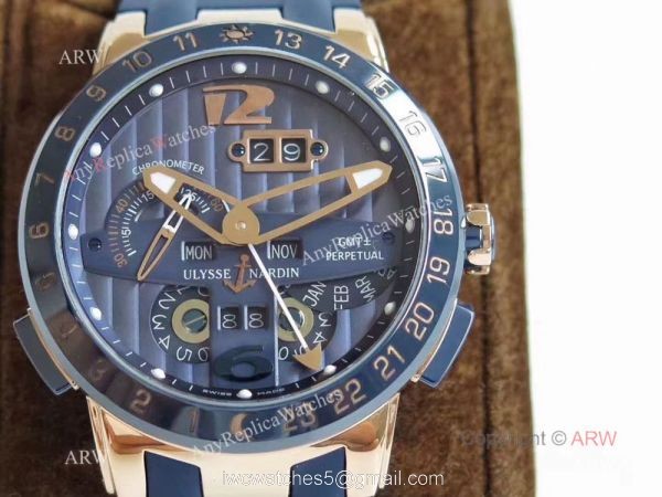 Copy Swiss Ulysse Nardin El Toro / Black Toro Watch Blue Ceramic Bezel