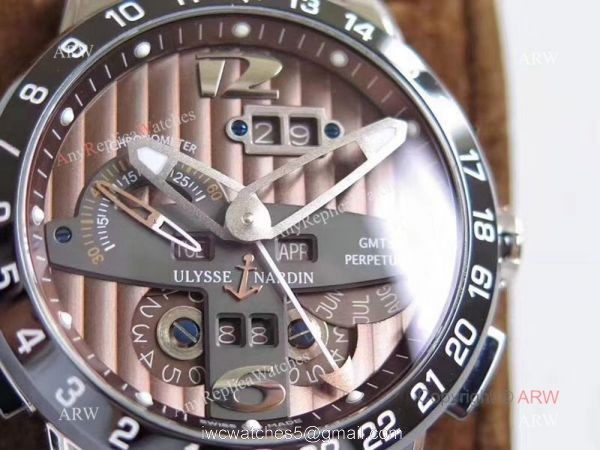 Swiss Grade Fake Ulysse Nardin El Toro SS Brown Dial Watch