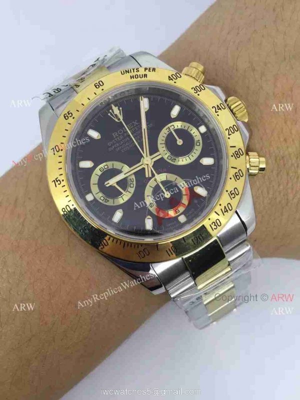 2-Tone Black Dial Rolex Valjoux 7750 Cosmograph Daytona Swiss Grade