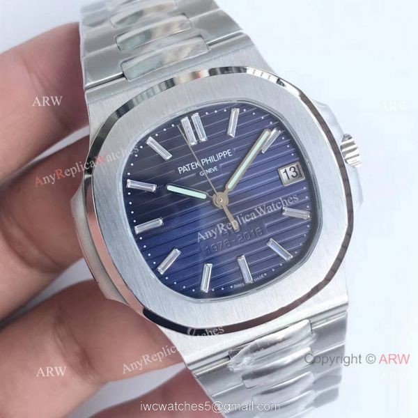 Copy Swiss Patek Philippe Nautilus 40th Anniversary Blue Dial Watch