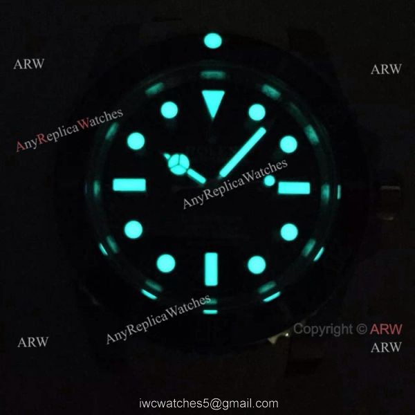 NEW UPGRADED SS Black Ceramic Replica Rolex Submariner NO DATE Rubber Strap watch