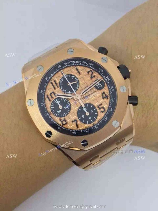 Knockoff Audemars Piguet Rose Gold Watch / Rose Gold Dial Swiss Grade