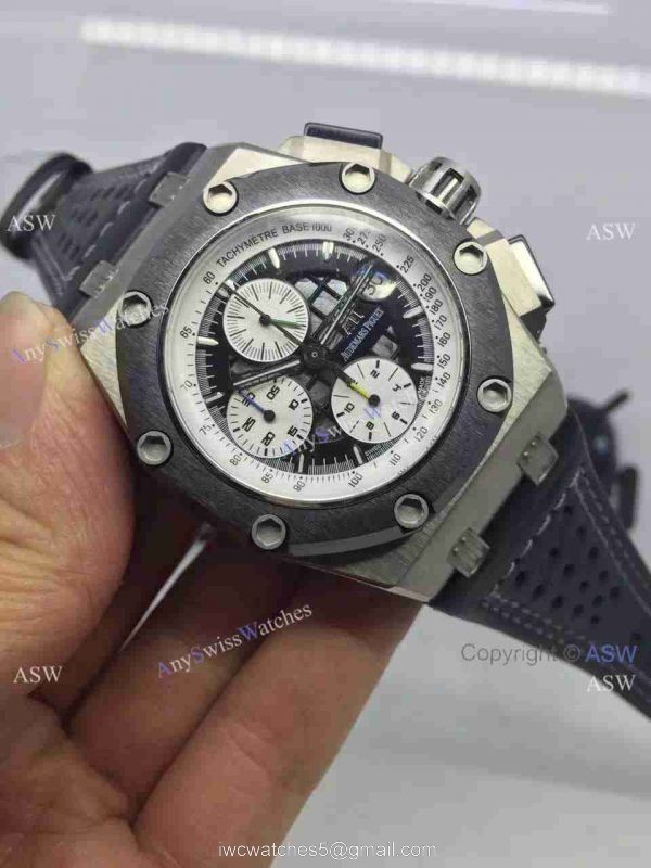 Replica Swiss Audemars Piguet Royal Oak Ruben Barrichello Watch Black Leather