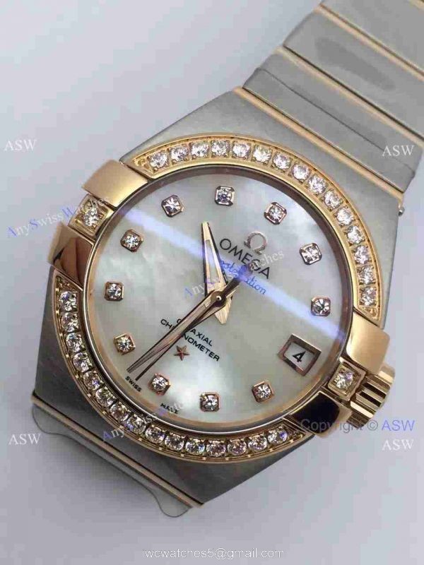 Replica Swiss Omega Constellation Watch Diamond Dial