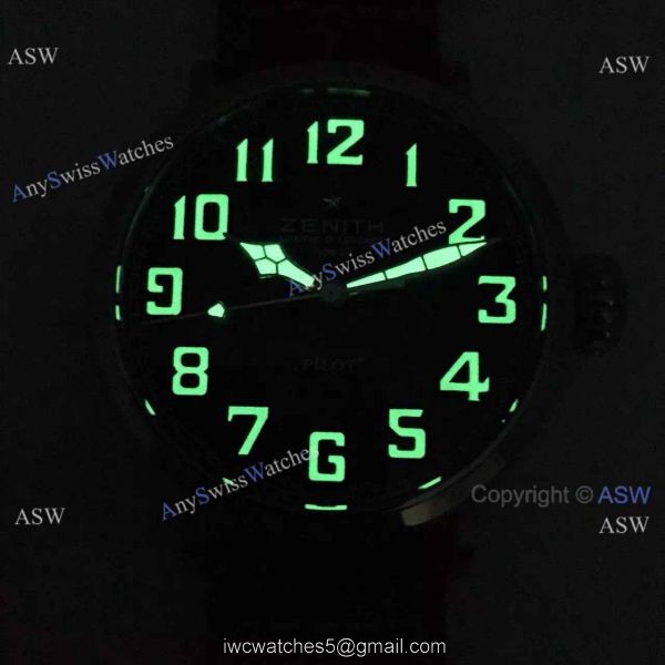 Swiss Knockoff Zenith Pilot Watch Brown Leather