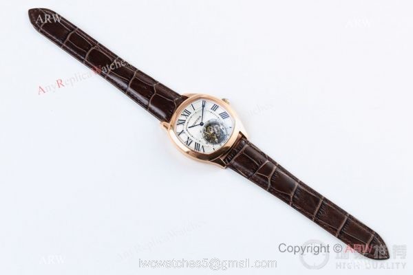 Replica Swiss Cartier Drive De Rose Gold Watch White Dial 41mm