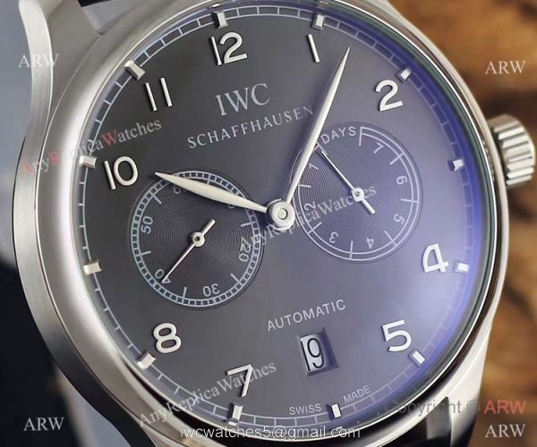IWC Portuguese 7 Days Men Copy Watch Brown Leather SS Case