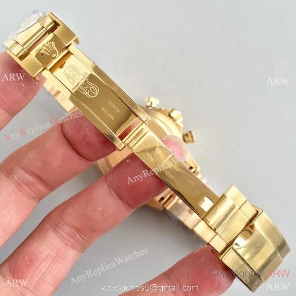 JF Replica Rolex Daytona Yellow Gold White Dial 7750 Automatic Gold Rolex Daytona Replica Watch