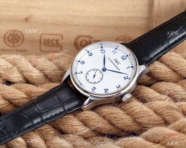 IWC Schaffhausen Portuguese 8 Days Replica Watch SS White Dial