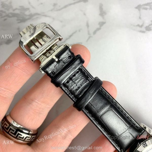 Copy Jaeger-LeCoultre Grand Complications Moon Watch SS Black Leather Band