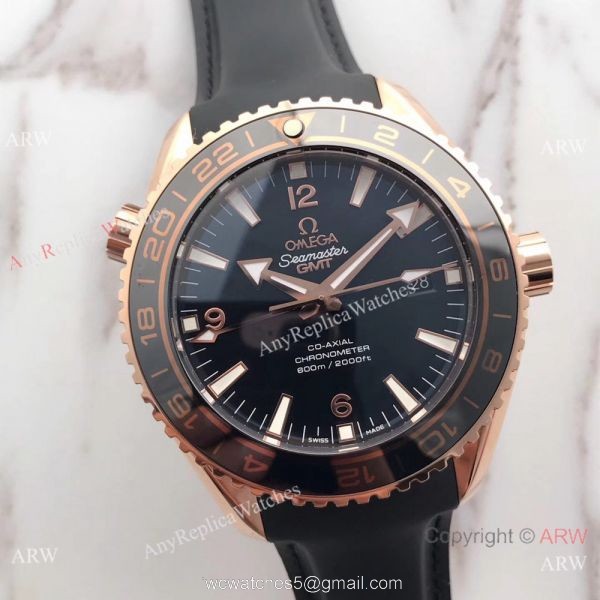 New Version of Seamaster 600m GMT Black Rubber copy Watch Omega Swiss