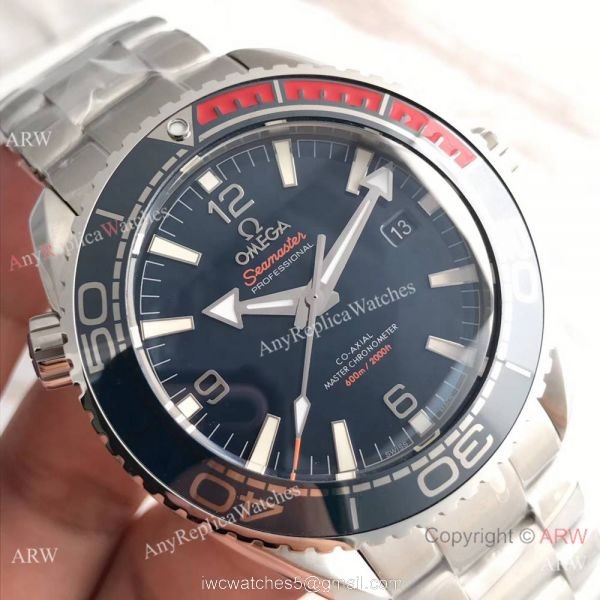 Swiss Replica Omega Seamaster Planet Ocean 600m Diver Men Watch Dark Blue Red Bezel