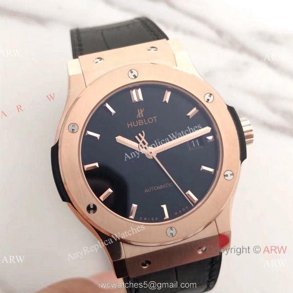 Swiss Grade HUB1112 Hublot Copy Watch Classic Fusion Series Black Dial