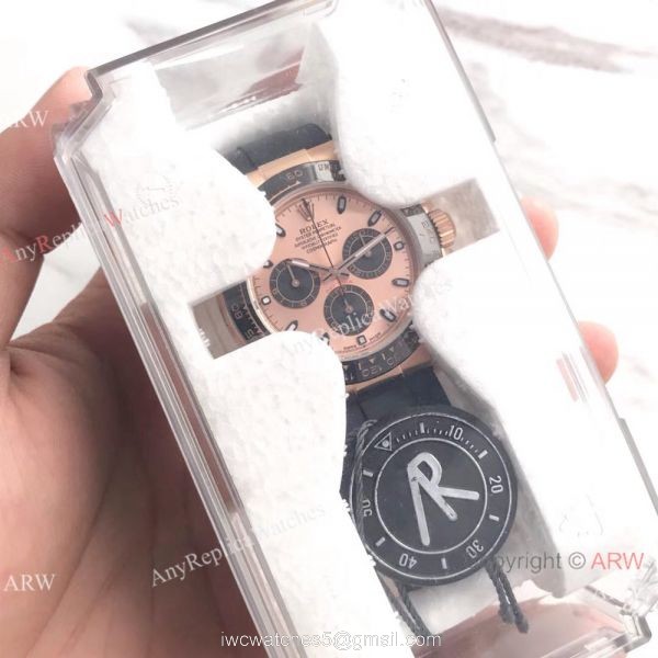 Swiss Grade Rolex Daytona Rose Gold Black Rubber Watch AR Factory