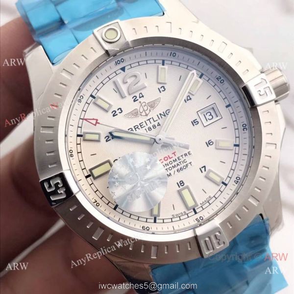 Breitling Colt Automatic 44mm Wrist Watch SS White Dial Newest Replica