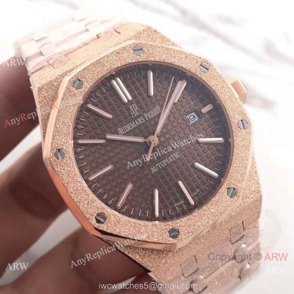 JF Copy Audemars Piguet Royal Oak 41mm Watch Frosted Gold Watch Case