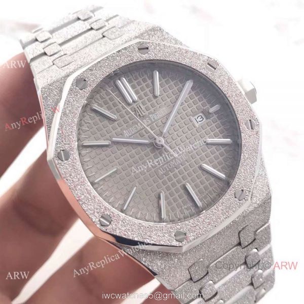 JF Factory Copy Audemars Piguet Royal Oak Frosted Case Grey Face 41mm Watch
