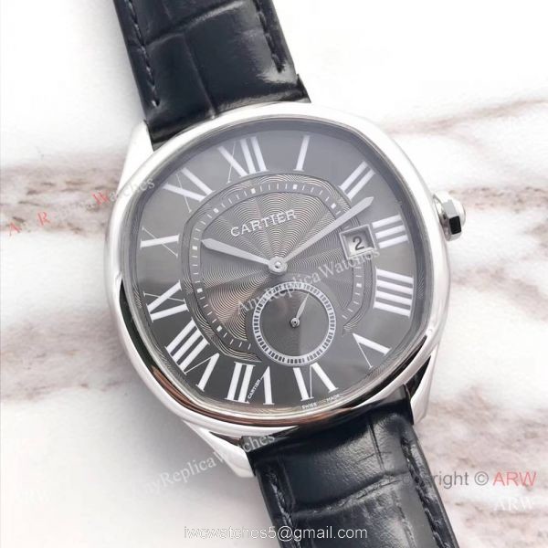 Swiss Drive De Cartier WGNM0003 Replica Watch SS Black Roman Dial