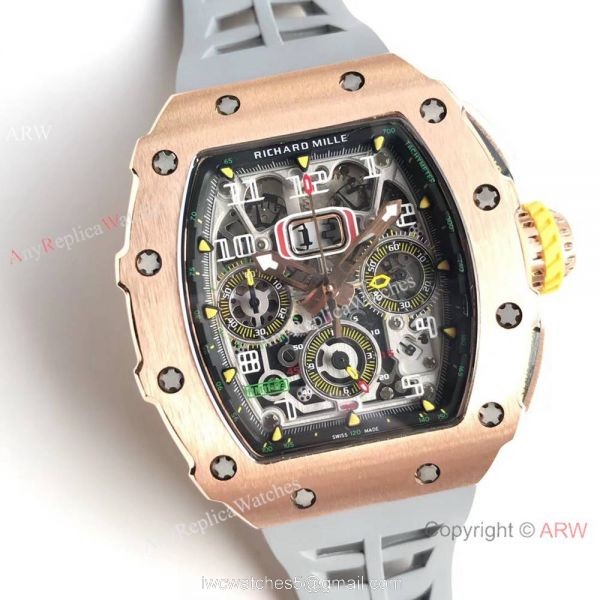 KV Factory Swiss Richard Mille RM 11-03 Rose Gold Flyback Chronograph Watch