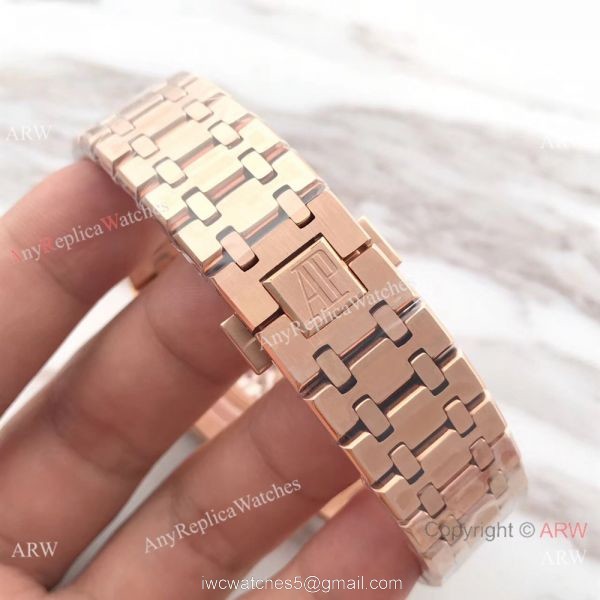 Swiss Quality Audemars Piguet Royal Oak Perpetual Calendar Replica Watch Rose Gold White Face