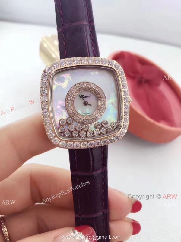 Swiss Quartz Happy Dreams Chopard Lady Watch Pink Leather Rose Gold