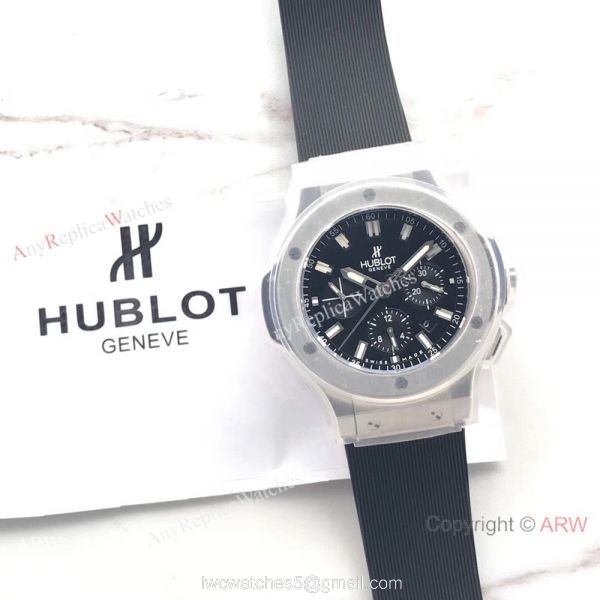 New Replica Hublot Big Bang 44mm Watch SS Black Dial 4100 Swiss Grade