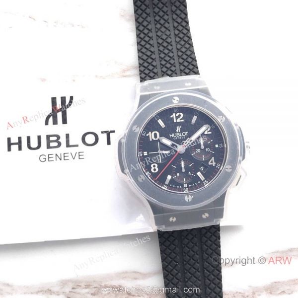 Replica AAA Hublot Big Bang Black Ceramic Bezel 44mm Watch 4100