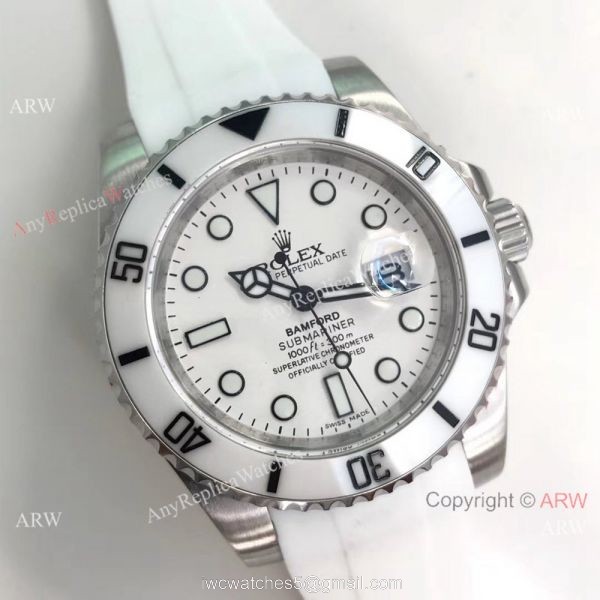 High Quality Replica Rolex Bamford Submariner Watch White Ceramic Bezel
