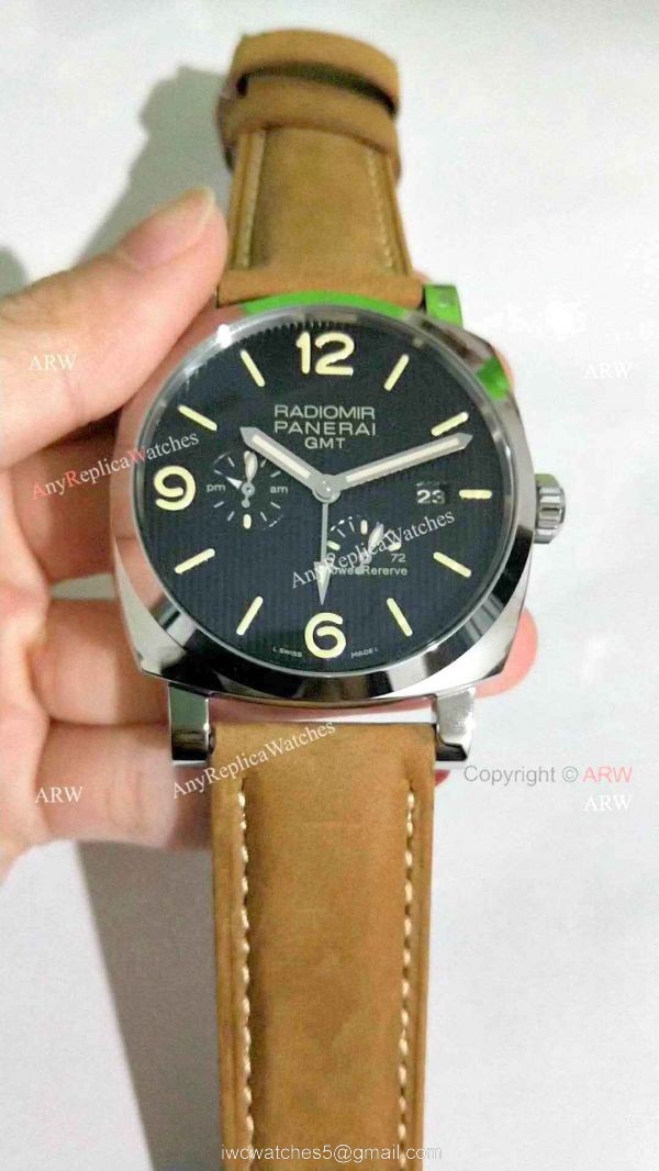 Best Panerai Radiomir GMT Power Reserve Black Dial Watch Pam 658