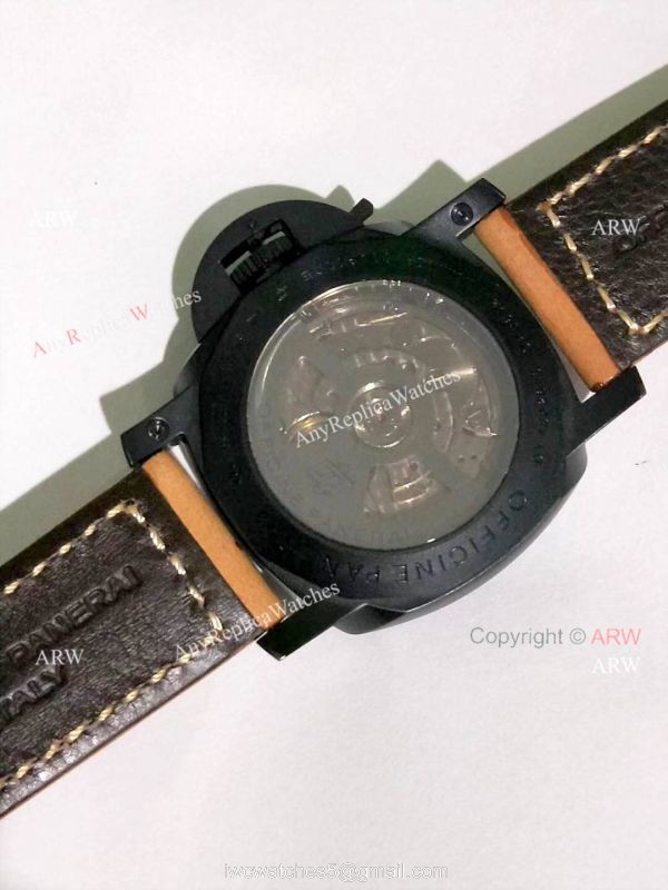 Copy Panerai Luminor GMT PAM0441 Watch Black Steel 44mm
