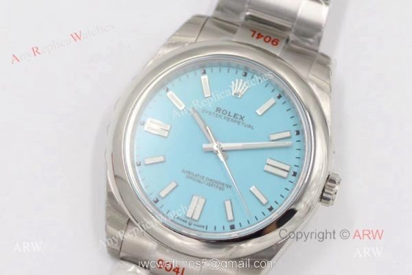 (EW) New Rolex Oyster Perpetual 2020 Swiss Replica Watches With Turquoise Blue Dial And Oyster Bracelet