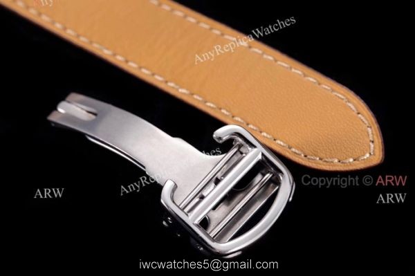 2018 New Santos De Cartier Watch Collection Cartier Santos Brown Leather Strap White Roman Dial Watches