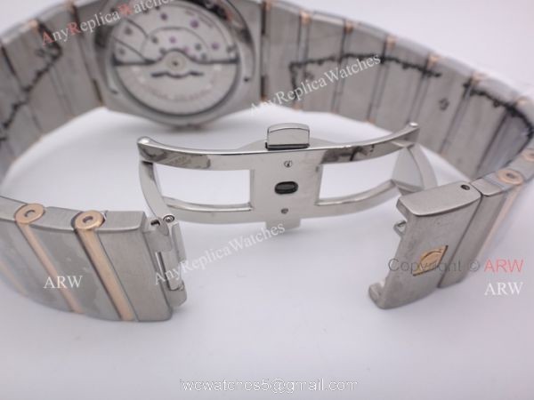 Replica Omega Constellation Automatic Men Watch 2 Tone Rose Gold Band W White Dial