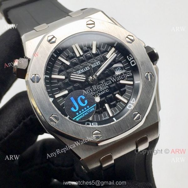 Fake Audemars Piguet Royal Oak Offshore Diver Watches SS Black Dial 42mm