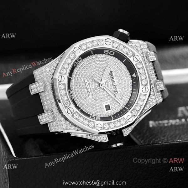 Copy Audemars Piguet Royal Oak Offshore Diver Diamond Watch Stainless Steel
