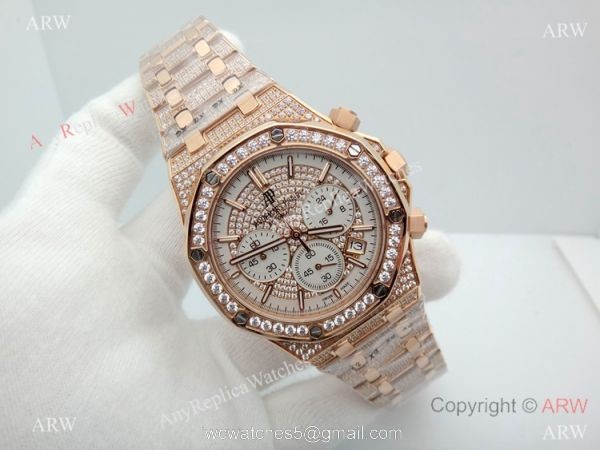 AAA Replica Audemars Piguet Royal Oak Rose Gold diamond Watches 41mm