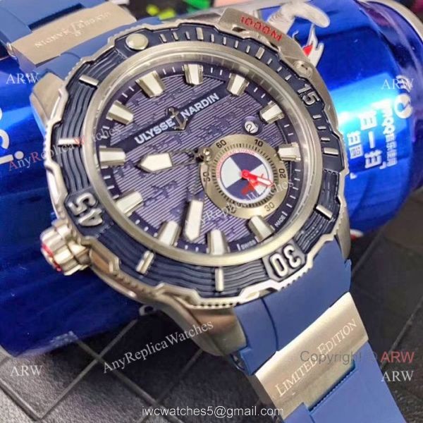 New Ulysse Nardin Deep Dive Hammerhead Shark Watches SS Black Dial