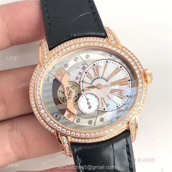 Swiss Copy Audemars Piguet Royal Millenary Rose Gold Diamond Watches 4101 Movement