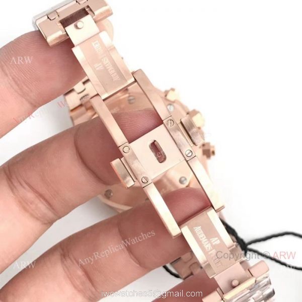 Swiss 7750 Replica Audemars Piguet Royal Oak Rose Gold Chronograph Dial Watches