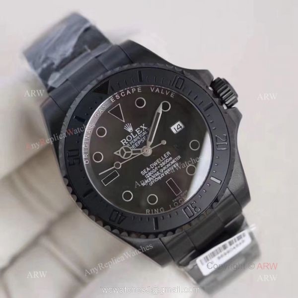 All Black Rolex Deepsea Black Replica Watch 44MM