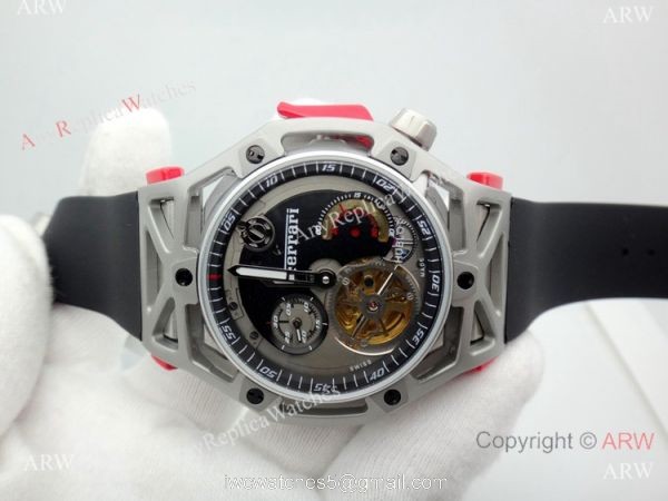 Fake Hublot Techframe Ferrari Tourbillon Titanium Watches 40mm